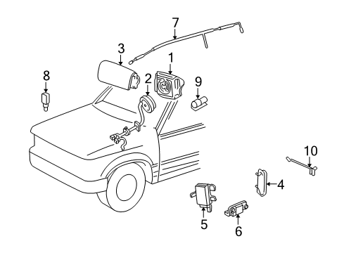 2008 Mercury Mariner Air Bag Components Diagram 2 - Thumbnail