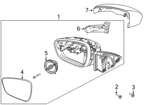 2020 Ford Escape Mirror Diagram for LJ6Z-17683-CB