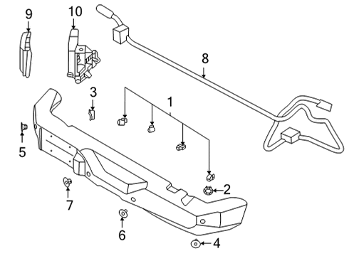 2021 Ford Bronco Electrical Components - Rear Bumper Diagram