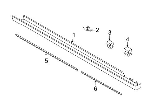 2014 Ford Fusion Exterior Trim - Pillars, Rocker & Floor Diagram