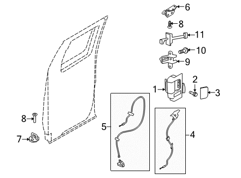2014 Ford F-150 Rear Door - Lock & Hardware Diagram 4 - Thumbnail