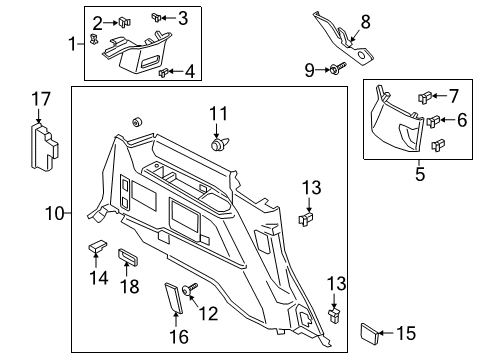 2021 Lincoln Navigator Interior Trim - Quarter Panels Diagram
