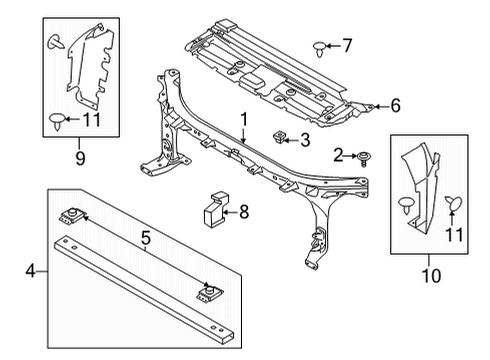 2021 Ford F-150 Radiator Support, Front Diagram for ML3Z16138A