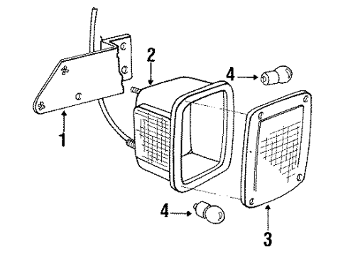 1990 Ford F-350 Combination Lamps Diagram 1 - Thumbnail