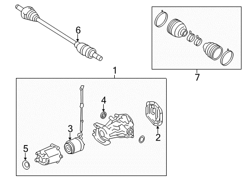 2009 Lincoln MKZ Axle & Differential - Rear Diagram