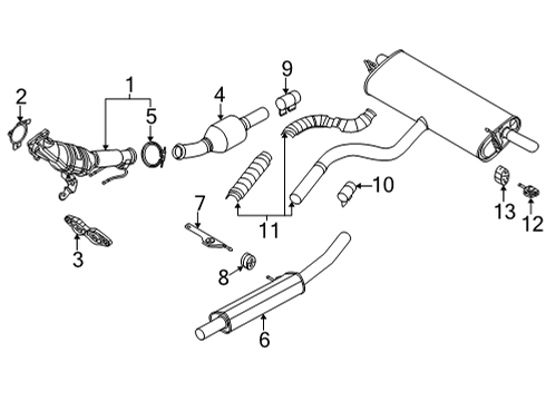 2022 Ford Bronco Sport Exhaust Components Diagram