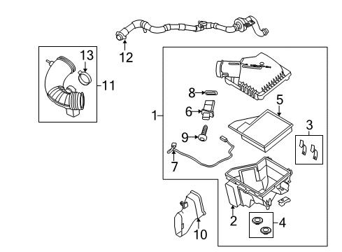 2010 Ford Mustang Air Tube, Front Driver Side Diagram for AR3Z-9B659-A