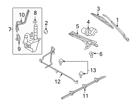 2012 Ford Escape Wiper & Washer Components Diagram 3 - Thumbnail