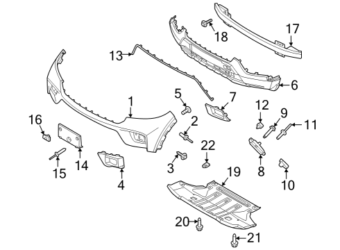 2023 Ford Explorer Bumper & Components - Front Diagram 1 - Thumbnail