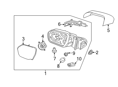 2020 Ford Expedition Outside Mirrors Diagram 1 - Thumbnail