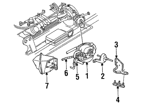 1996 Ford Crown Victoria Actuator Assembly Bracket Diagram for F6VY-9C736-A