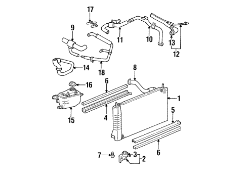 1999 Mercury Sable Radiator & Components Diagram 1 - Thumbnail