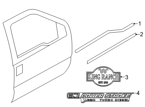 2014 Ford F-250 Super Duty Exterior Trim - Front Door Diagram