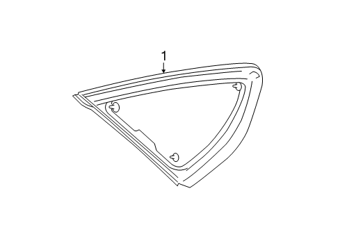 2014 Ford Fusion Quarter Panel - Glass & Hardware Diagram