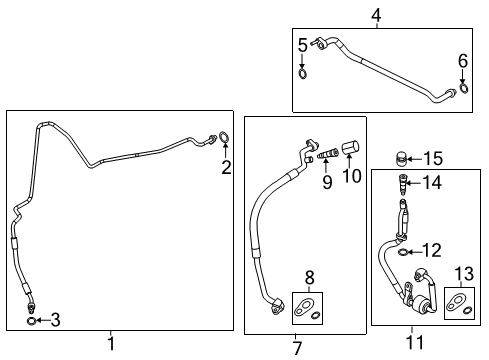 2011 Ford Fiesta A/C Condenser, Compressor & Lines Diagram