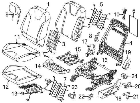 2013 Ford Focus Seat Switch, Front Driver Side Diagram for CV6Z-14A701-AA