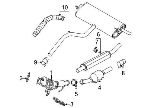 2021 Ford Bronco Sport Exhaust Components Diagram 1 - Thumbnail