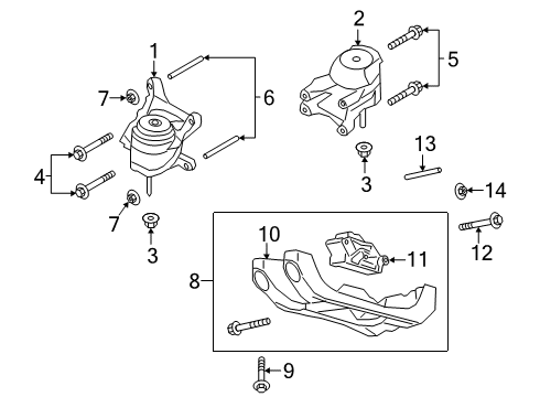 2021 Lincoln Aviator Transmission Diagram for L1MZ-7000-U