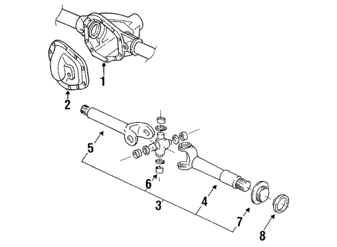 1990 Ford F-350 Front Axle & Carrier Diagram