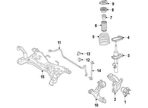 2017 Ford Focus Stabilizer Bar, Front Diagram for CV6Z-5482-A