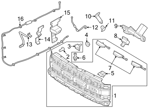 2021 Ford F-150 Grille & Components Diagram 4 - Thumbnail
