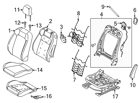 2020 Ford Mustang Front Seat Components Diagram 3 - Thumbnail