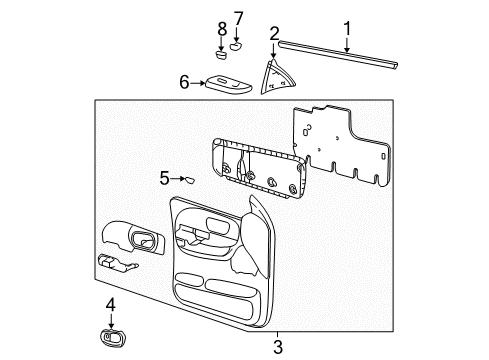 2003 Ford F-150 Interior Trim - Front Door Diagram