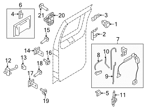 2013 Ford E-250 Rear Door Diagram