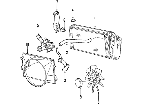 2002 Ford E-150 Econoline Cooling System, Belts & Pulleys Diagram 1 - Thumbnail