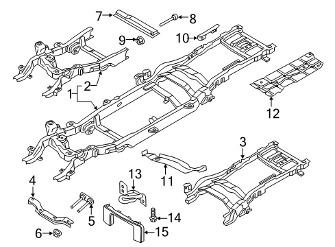 2021 Ford F-250 Super Duty Frame Assembly Diagram for NC3Z-5005-C