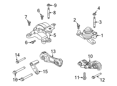 2010 Ford Flex Engine & Trans Mounting Diagram 1 - Thumbnail
