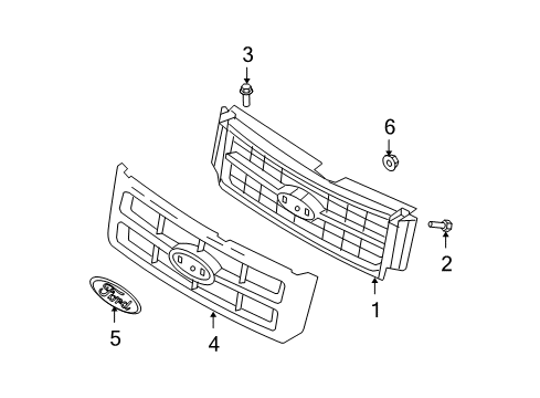 2012 Ford Escape Grille, Front Outer Diagram for 8L8Z-8200-APTM