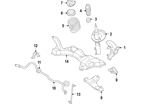 2010 Ford Focus Stabilizer Link, Front Diagram for AS4Z-5K484-A