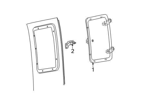 2003 Ford F-150 Rear Door - Glass & Hardware Diagram