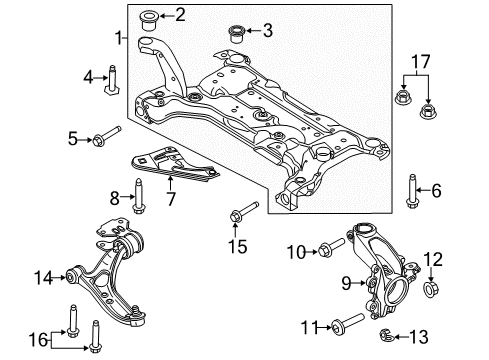 2012 Ford Focus Suspension Crossmember Diagram for BV6Z-5019-A