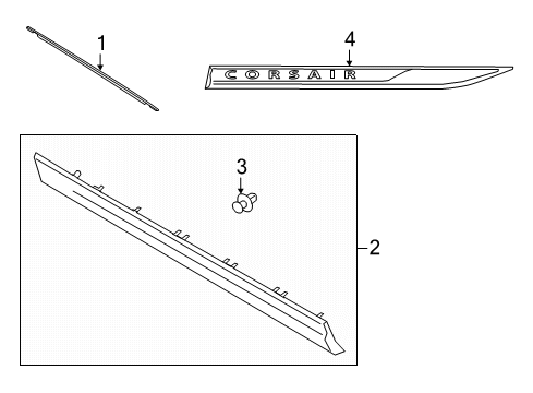 2021 Lincoln Corsair Exterior Trim - Front Door Diagram