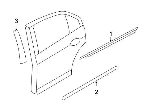 2011 Ford Fusion Exterior Trim - Rear Door Diagram