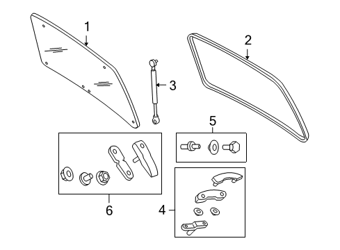2005 Ford Escape Lift Gate - Glass & Hardware Diagram 1 - Thumbnail