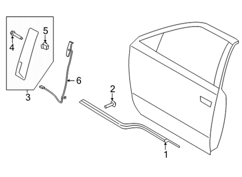 2021 Ford F-150 Exterior Trim - Front Door Diagram 2 - Thumbnail