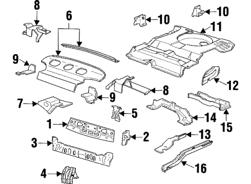 1997 Ford Taurus Sound Absorber, Rear Diagram for 2F1Z-5446689-AA