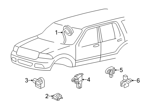 2008 Lincoln Navigator Air Bag Components Diagram 2 - Thumbnail