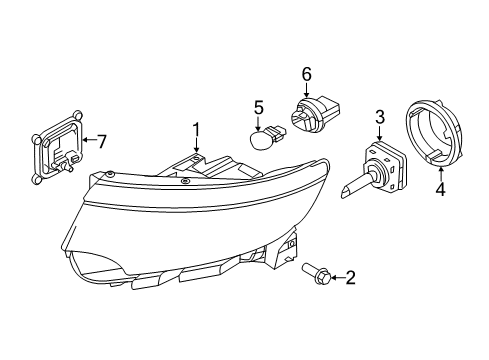 2014 Ford Edge Composite Assembly, Front Passenger Side Diagram for BT4Z-13008-A