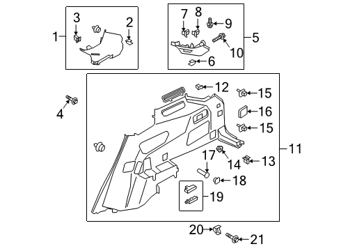2022 Ford Explorer Rear Pillar Trim Screw, Passenger Side Diagram for -W506942-S451