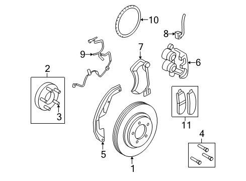 2006 Mercury Mountaineer Front Brakes Diagram 2 - Thumbnail