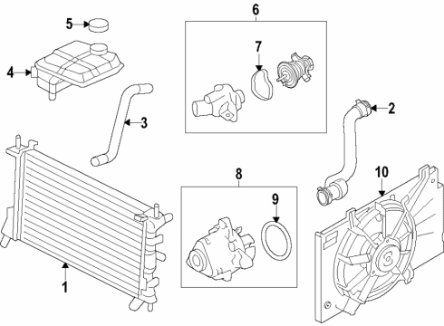 2022 Ford Transit Connect Cooling System, Radiator, Water Pump, Cooling Fan Diagram 4 - Thumbnail