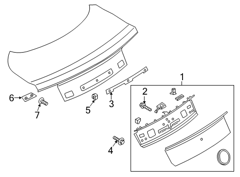 2017 Ford Mustang Exterior Trim - Trunk Lid Diagram 2 - Thumbnail
