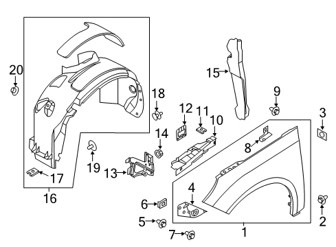 2014 Ford Focus Fender & Components Diagram 1 - Thumbnail