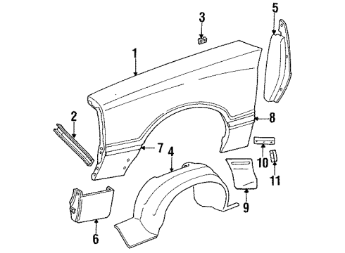 1993 Ford Mustang Ornament Diagram for D9ZZ-16228-A