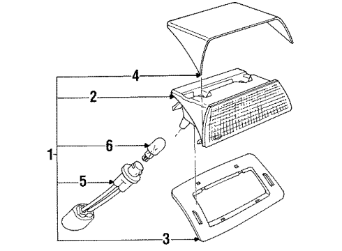 1992 Mercury Capri High Mount Lamps Diagram