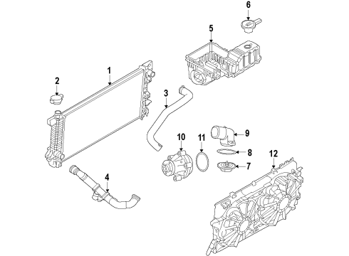2013 Ford F-150 Cooling System, Radiator, Water Pump, Cooling Fan Diagram 8 - Thumbnail